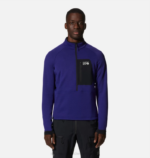 hombres tapas brezo azul klein Mountain Hardwear chaqueta polartec power grid con media cremallera 84RX268