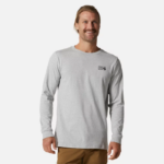 hombres tapas brezo gris Mountain Hardwear logo mhw en una caja de manga larga 84RX340