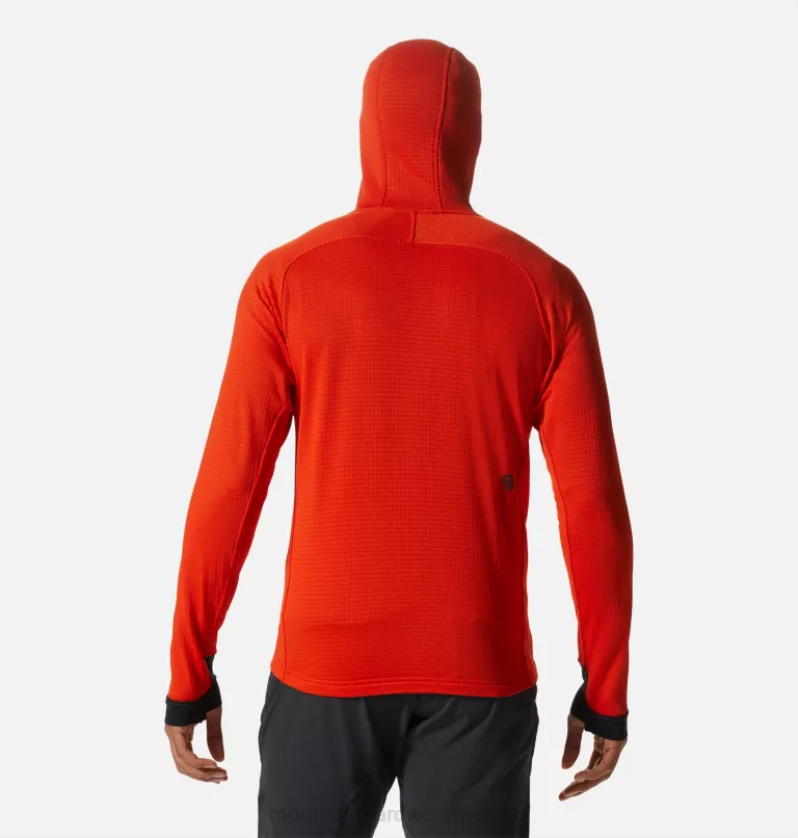 hombres tapas estado naranja Mountain Hardwear sudadera polartec power grid con cremallera completa 84RX263 - Image 2
