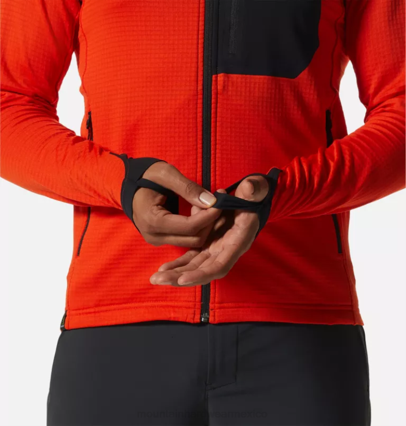 hombres tapas estado naranja Mountain Hardwear sudadera polartec power grid con cremallera completa 84RX263 - Image 5