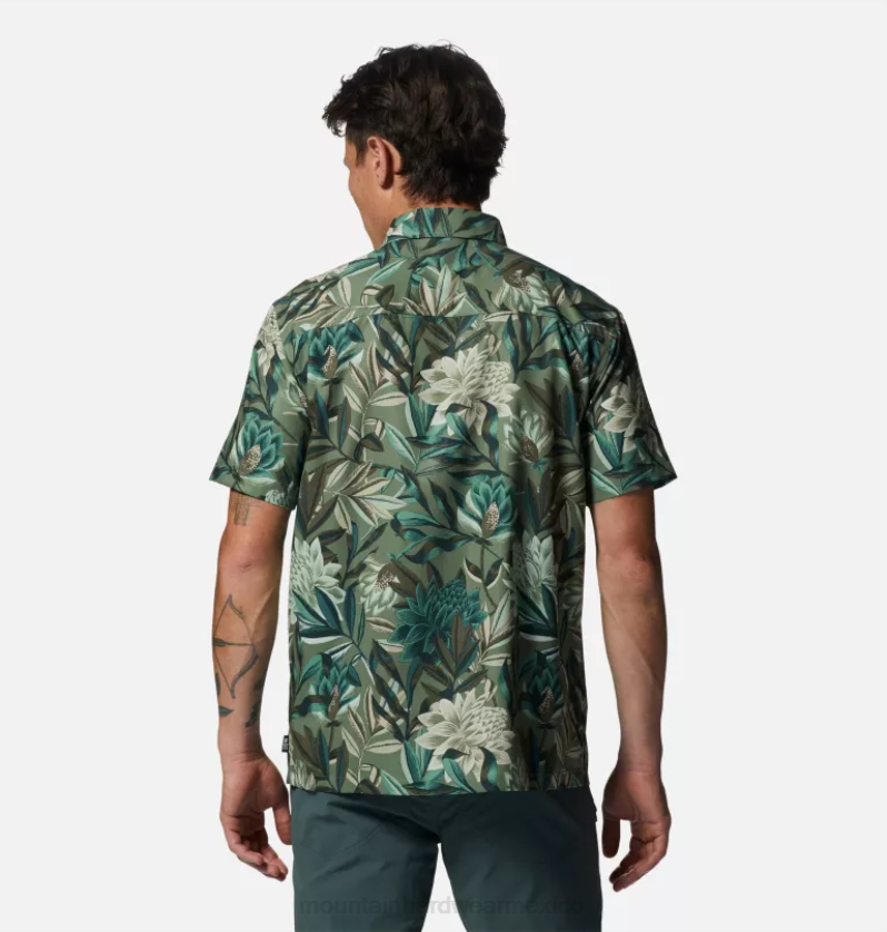 hombres tapas estampado tropical de campo Mountain Hardwear camisa de manga corta sombra lite 84RX335 - Image 2