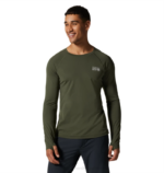 hombres tapas excedente verde Mountain Hardwear manga larga elástica 84RX198