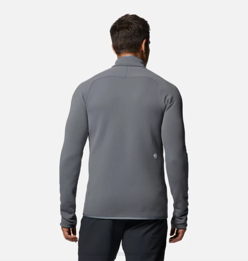 hombres tapas gris aluminio Mountain Hardwear polartec power stretch pro 1/4 cremallera 84RX275 - Image 2