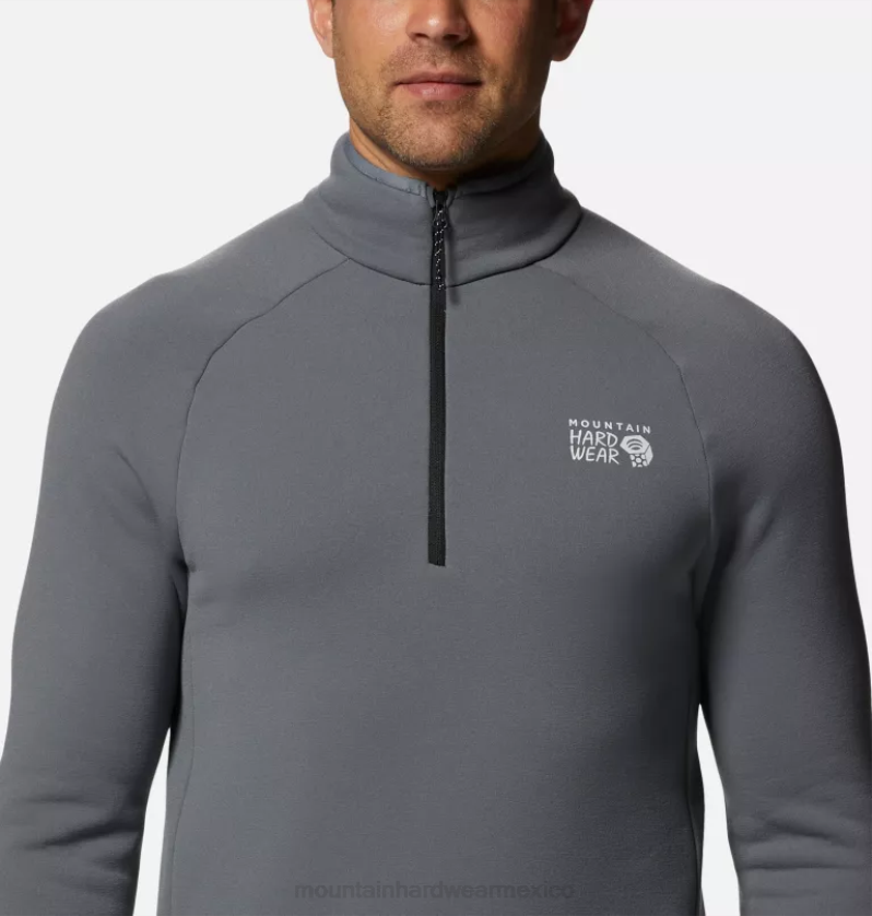 hombres tapas gris aluminio Mountain Hardwear polartec power stretch pro 1/4 cremallera 84RX275 - Image 3