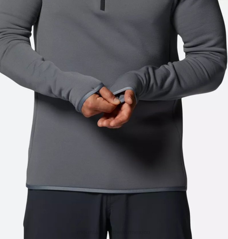 hombres tapas gris aluminio Mountain Hardwear polartec power stretch pro 1/4 cremallera 84RX275 - Image 4