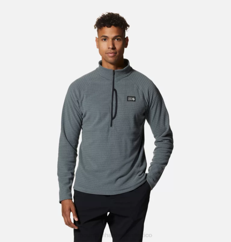 hombres_tapas_gris_aluminio_mountain_hardwear_rejilla_cumbre_media_cremallera_84rx239.png hombres tapas gris aluminio Mountain Hardwear rejilla cumbre media cremallera 84RX239 - Image 1