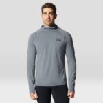 hombres tapas gris aluminio Mountain Hardwear sudadera con capucha elástica 84RX185