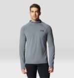 hombres tapas gris aluminio Mountain Hardwear sudadera con capucha elástica 84RX185