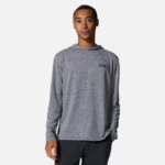 hombres tapas gris jaspeado metalizado Mountain Hardwear sudadera con bloqueador solar 84RX202