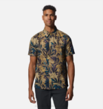 hombres tapas impresión tropical de polvo de rastro Mountain Hardwear camisa de manga corta sombra lite 84RX334
