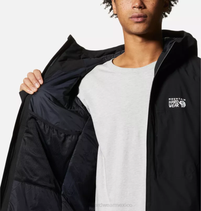 hombres tapas negro Mountain Hardwear chaqueta elástica con aislamiento ozonic 84RX506 - Image 8