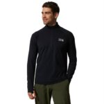 hombres tapas negro Mountain Hardwear elástico 1/2 cremallera 84RX193