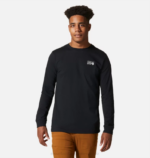 hombres tapas negro Mountain Hardwear logo mhw en una caja de manga larga 84RX341