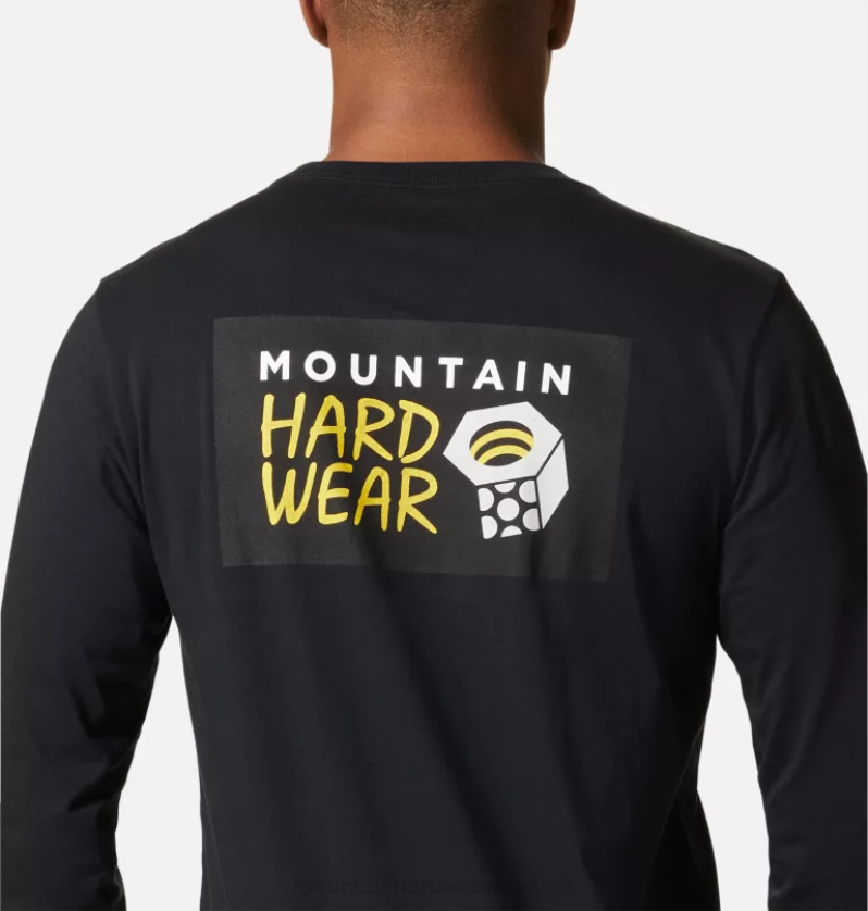 hombres tapas negro Mountain Hardwear logo mhw en una caja de manga larga 84RX341 - Image 4