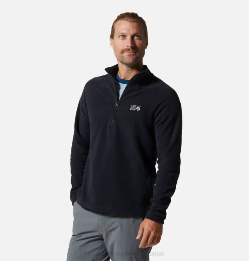 hombres tapas negro Mountain Hardwear micropolar polartec con cremallera de 1/4 84RX447 - Image 3
