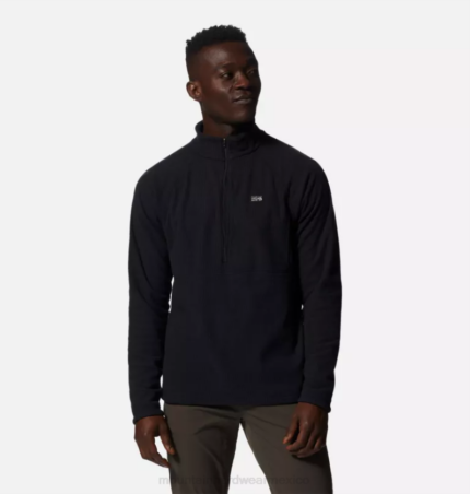 hombres tapas negro Mountain Hardwear rejilla cumbre media cremallera 84RX238