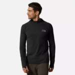 hombres tapas negro Mountain Hardwear sudadera con capucha elástica 84RX186