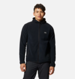 hombres tapas negro Mountain Hardwear Sudadera con capucha y cremallera completa polartec de doble cepillado 84RX452