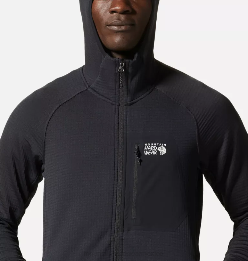hombres tapas negro Mountain Hardwear sudadera polartec power grid con cremallera completa 84RX265 - Image 3