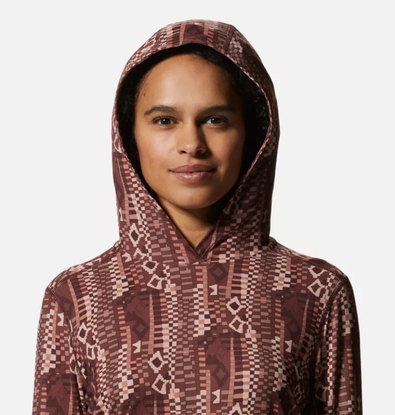 mujer tapas estampado geográfico de pasas lavadas Mountain Hardwear sudadera con capucha de manga larga del lago del cráter 84RX591 - Image 3