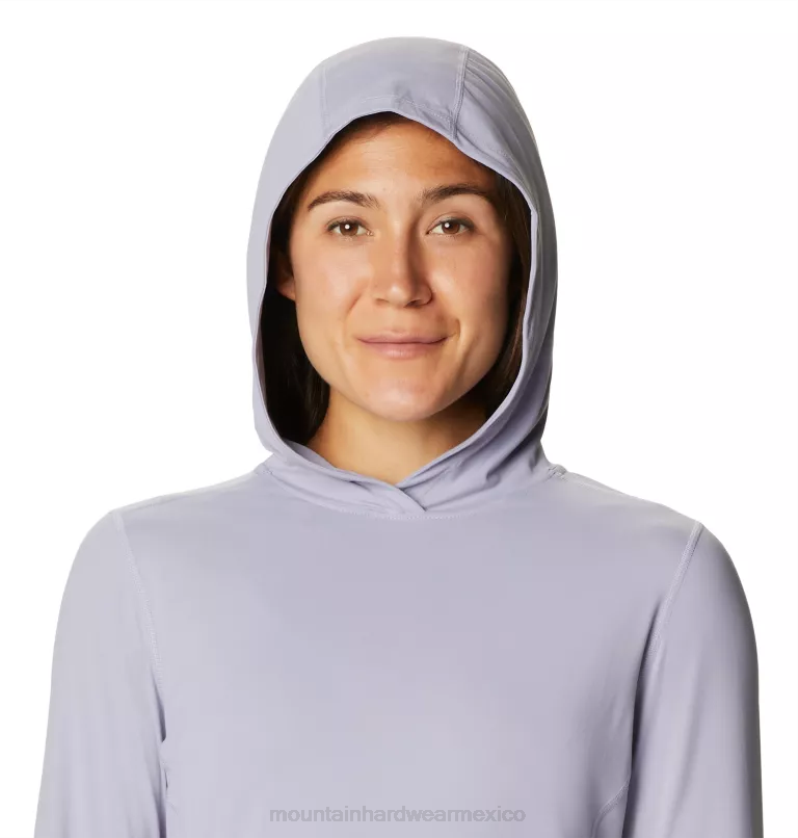 mujer tapas gris escarcha Mountain Hardwear sudadera con capucha de manga larga del lago del cráter 84RX593 - Image 2