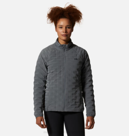mujer tapas gris jaspeado metalizado Mountain Hardwear chaqueta ligera elástica 84RX534