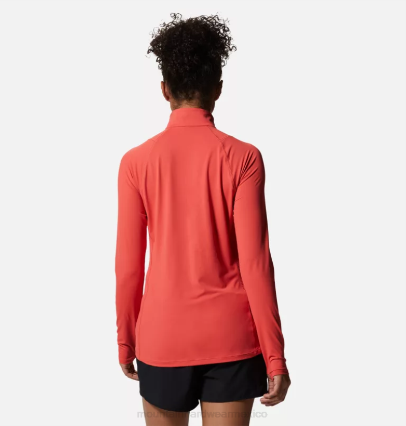 mujer tapas rosa solar Mountain Hardwear lago del cráter 1/4 zip 84RX596 - Image 2
