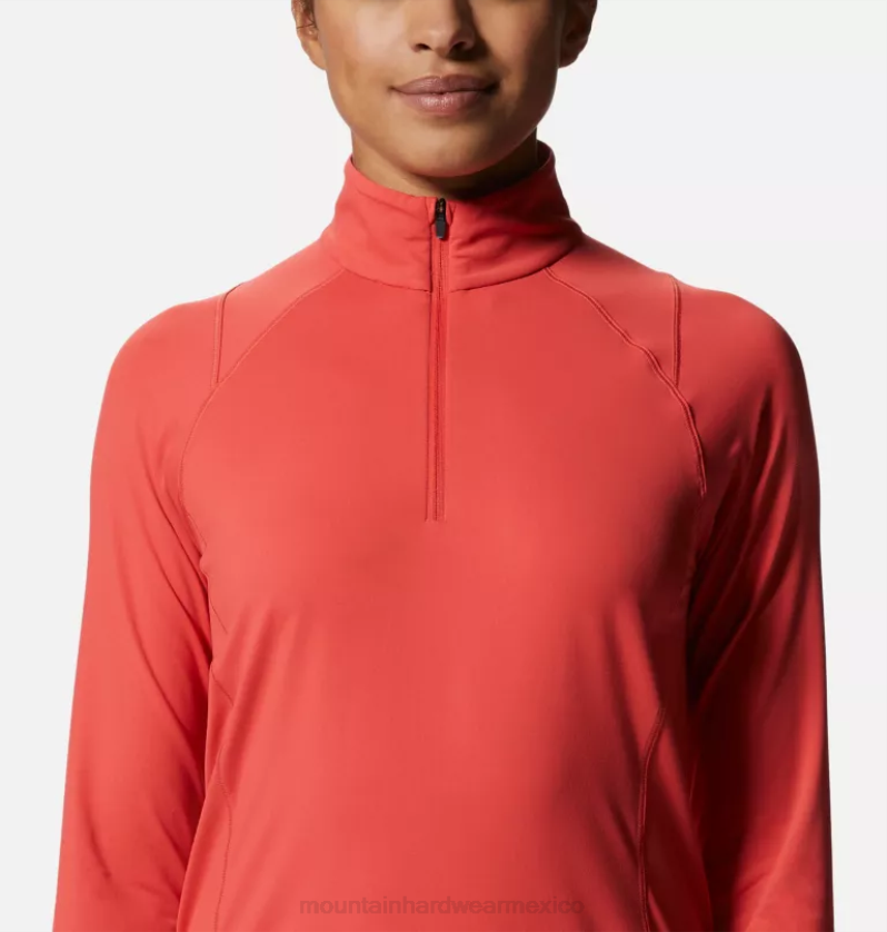 mujer tapas rosa solar Mountain Hardwear lago del cráter 1/4 zip 84RX596 - Image 3