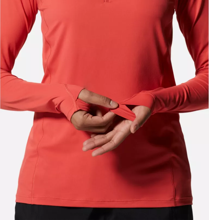 mujer tapas rosa solar Mountain Hardwear lago del cráter 1/4 zip 84RX596 - Image 4